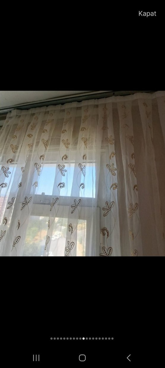 Nakışlı Beyaz Tül Perde - Görsel 3