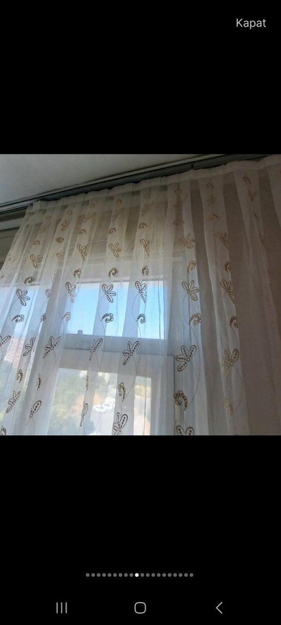 Nakışlı Beyaz Tül Perde - Görsel 2