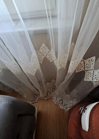 Nakışlı Beyaz Tül Perde - Görsel 15