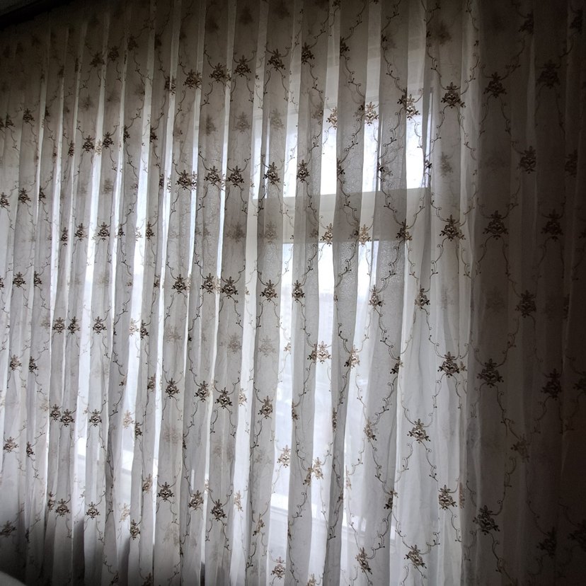 Bej Nakışlı Tül Perde - Görsel 2