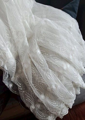 Gri İşlemeli Beyaz Tül Perde - Görsel 16