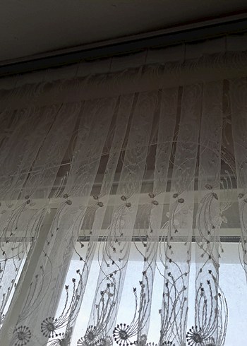 Gri İşlemeli Beyaz Tül Perde - Görsel 18