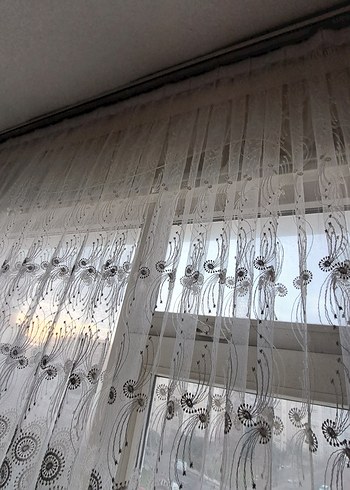 Gri İşlemeli Beyaz Tül Perde - Görsel 15