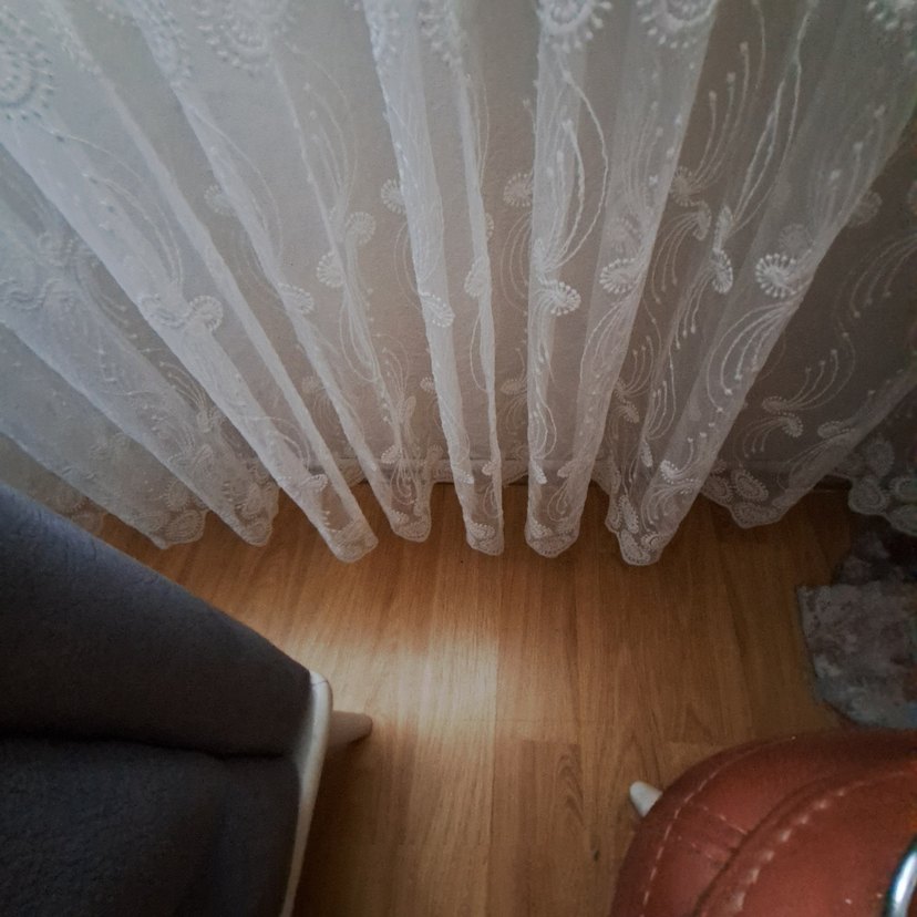 Gri İşlemeli Beyaz Tül Perde - Görsel 3