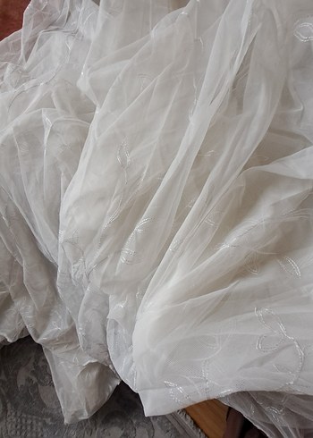 Nakışlı Beyaz Bohem Perde - Görsel 3