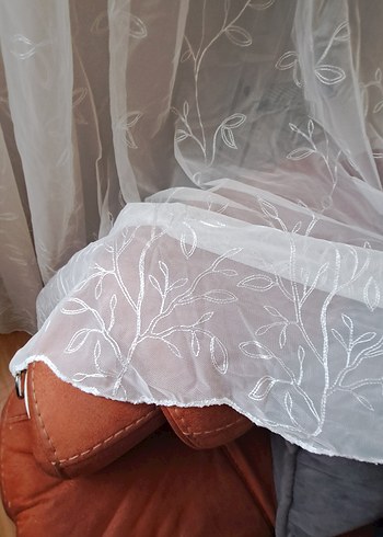 Nakışlı Beyaz Bohem Perde - Görsel 11