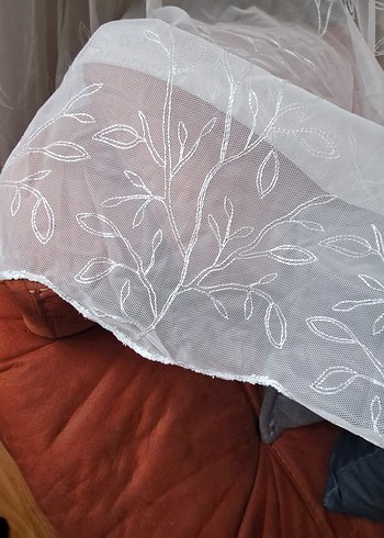 Nakışlı Beyaz Bohem Perde - Görsel 12