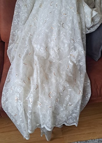 İşlemeli Beyaz Bohem Perde - Görsel 9