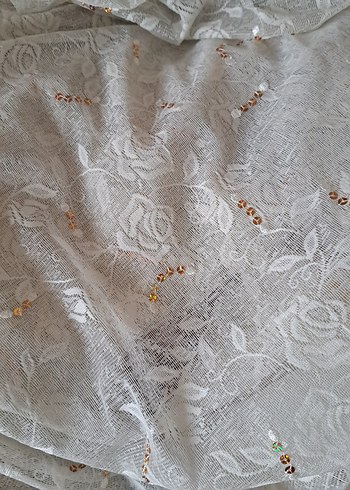 İşlemeli Beyaz Bohem Perde - Görsel 7