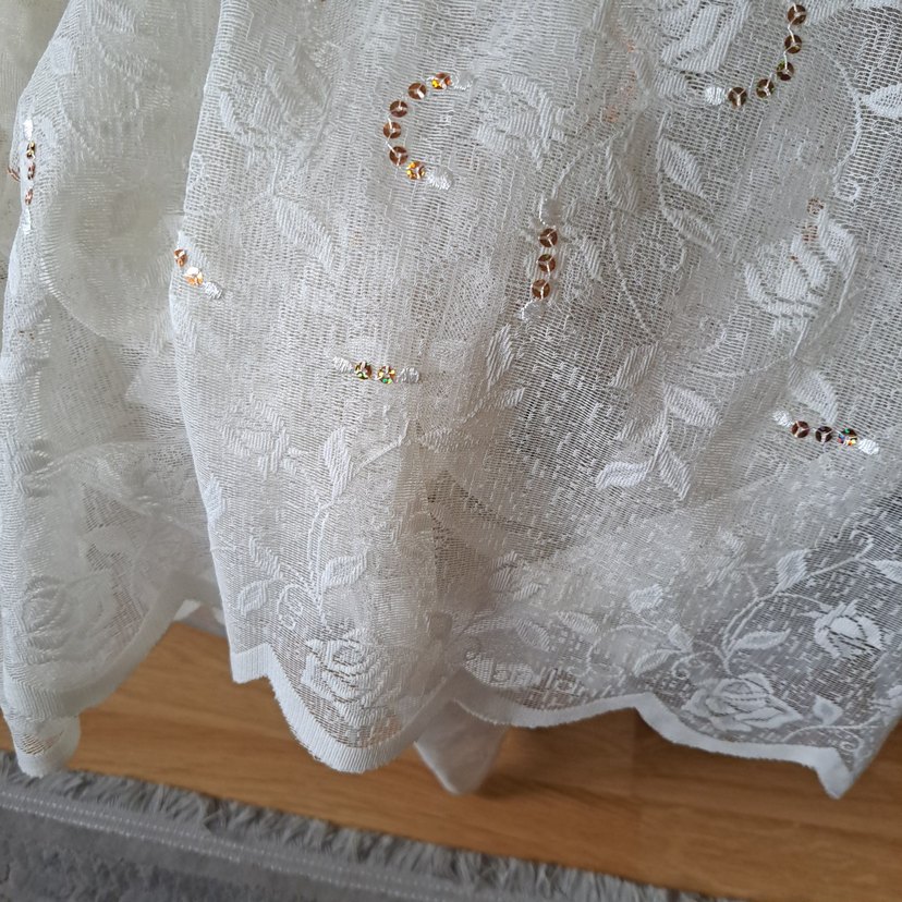 İşlemeli Beyaz Bohem Perde - Görsel 5