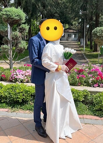 40 Beden beyaz Renk Nikah elbisesi