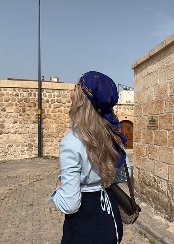 Mavi Denim Halter Yaka Kadın Gömlek - Görsel 2