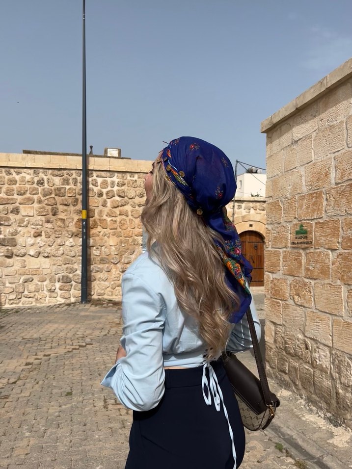 Mavi Denim Halter Yaka Kadın Gömlek - Görsel 2