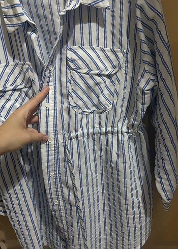 Mavi Çizgili Uzun Kollu Gömlek - Görsel 2