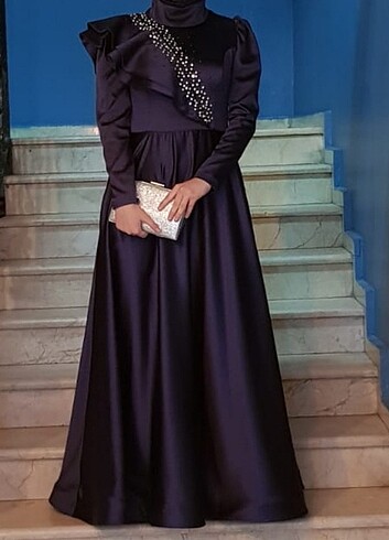 LACİVERT ABİYE ELBİSE