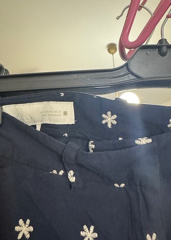 Zara Düğmeli Nakışlı Mavi Bohem Kadın total look - Görsel 7