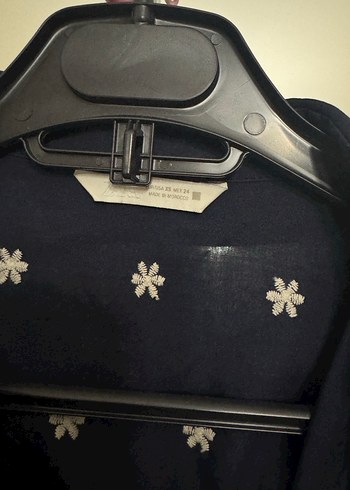 Zara Düğmeli Nakışlı Mavi Bohem Kadın total look - Görsel 4