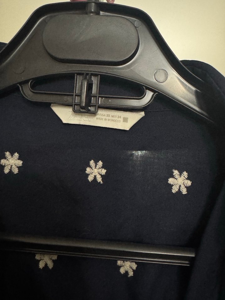 Zara Düğmeli Nakışlı Mavi Bohem Kadın total look - Görsel 4