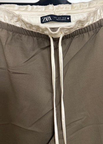 Zara Beli Bağcıklı Kadın kumaş pantolon - Görsel 3
