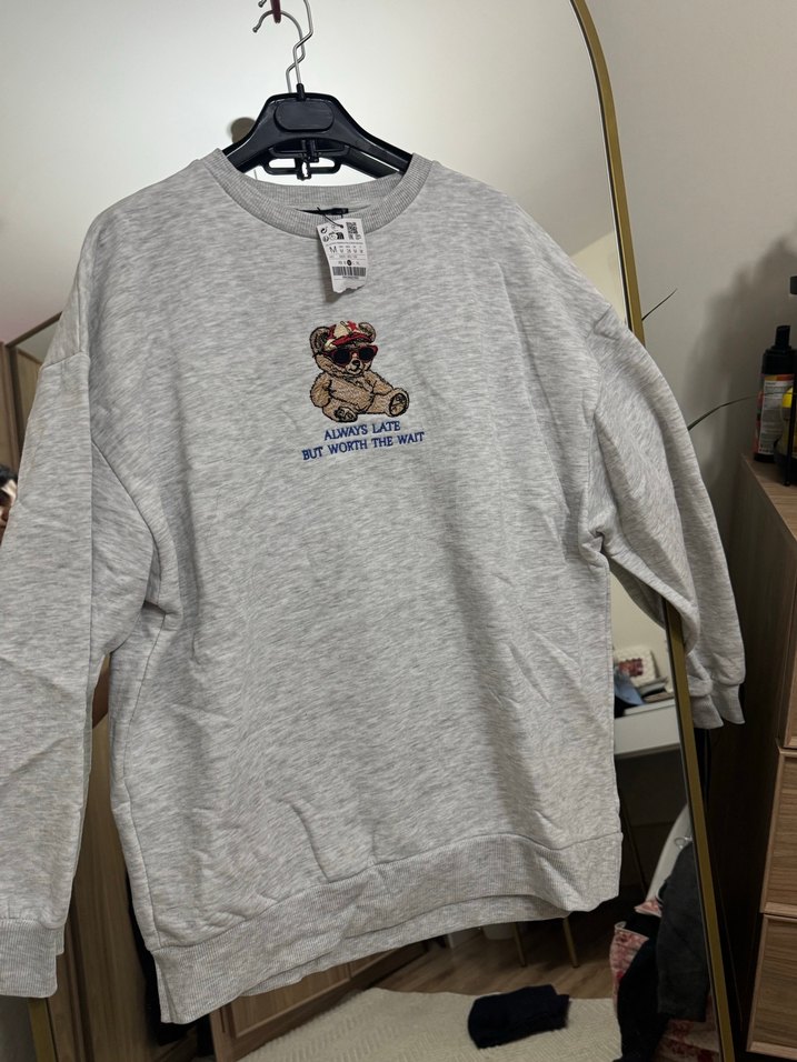 Stradi Gri Baskılı Kadın Sweatshirt - Görsel 2