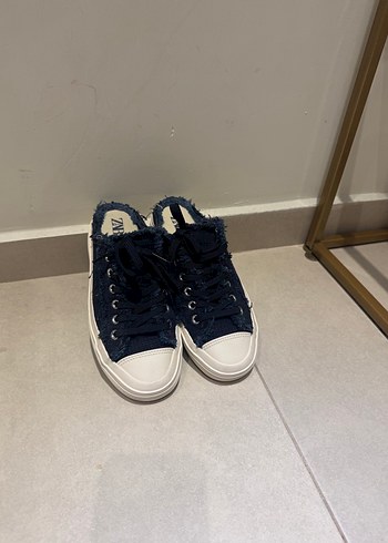 Zara converse terliKadın Lacivert Denim Spor Ayakkabı - Görsel 5