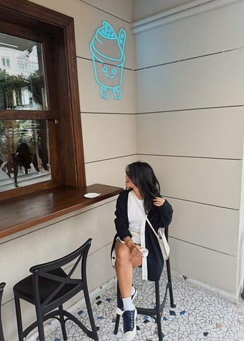 Zara converse terliKadın Lacivert Denim Spor Ayakkabı - Görsel 8