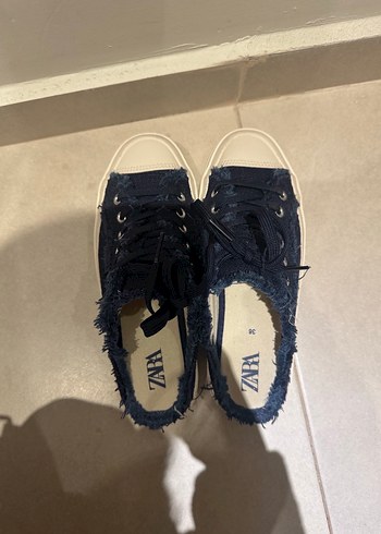 Zara converse terliKadın Lacivert Denim Spor Ayakkabı - Görsel 4