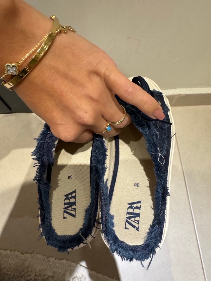 Zara converse terliKadın Lacivert Denim Spor Ayakkabı - Görsel 3
