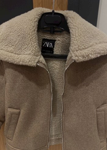 Zara Kürklü Bej Kısa Kadın Ceket - Görsel 2