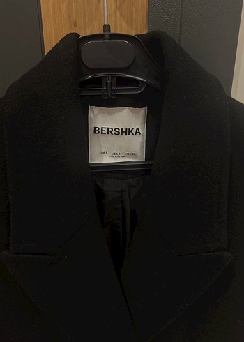 Bershka Siyah Çift Düğmeli Kaban - Görsel 4