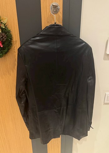 Bershka Siyah Düğmeli Kadın Deri blazer - Görsel 4