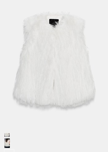 Zara Kadın Beyaz Suni Kürklü Yelek - Görsel 4