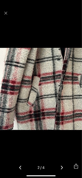Zara ekoseli mango oversize blazer kısa kaban