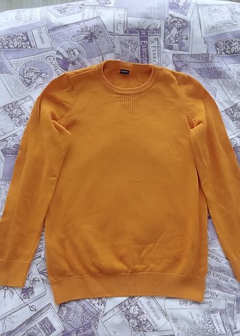 LC Waikiki Sarı Erkek Bisiklet Yaka Triko Sweatshirt
