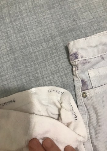 Mor Gri Batik Desenli kot şort ve kilotlu çorap - Görsel 5