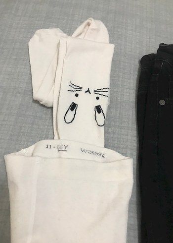 Mor Gri Batik Desenli kot şort ve kilotlu çorap - Görsel 12