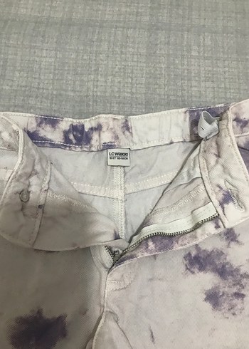 Mor Gri Batik Desenli kot şort ve kilotlu çorap - Görsel 4