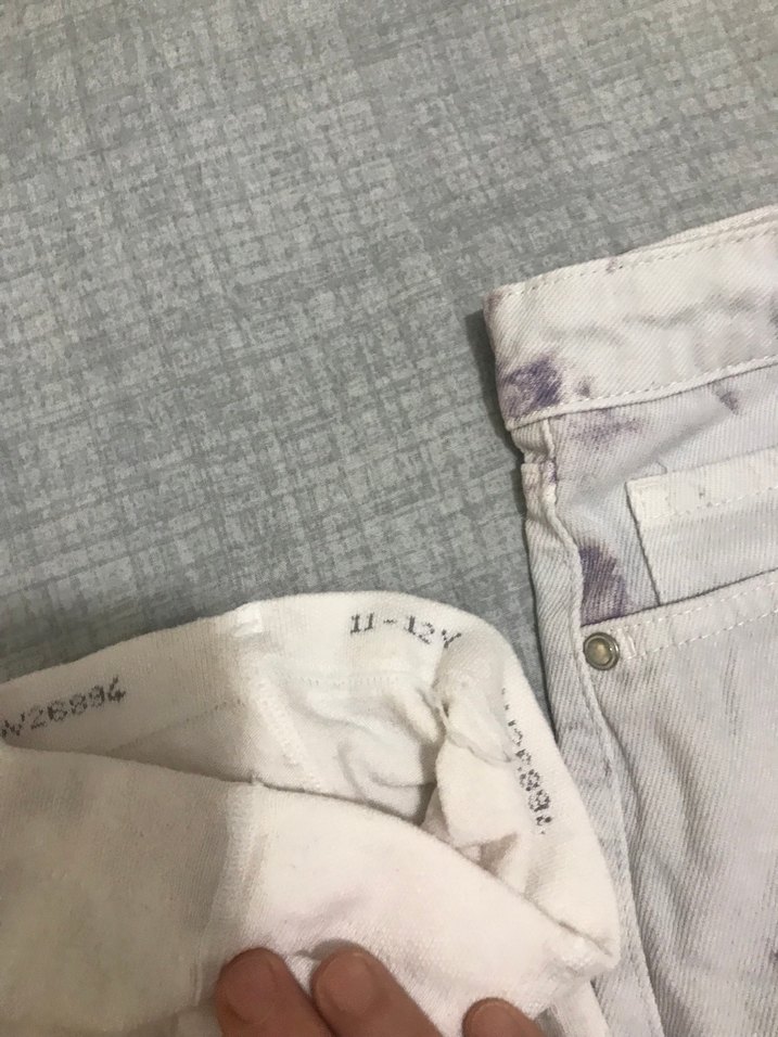 Mor Gri Batik Desenli kot şort ve kilotlu çorap - Görsel 5