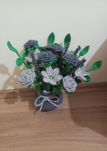 Bohem Tarzı El Örgüsü Çiçek Buketi - Görsel 3