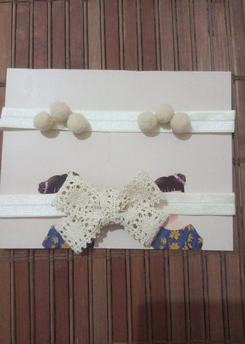 Beyaz Bohem Tarzı Fiyonk Detaylı Çocuk Saç Bantları - Görsel 3