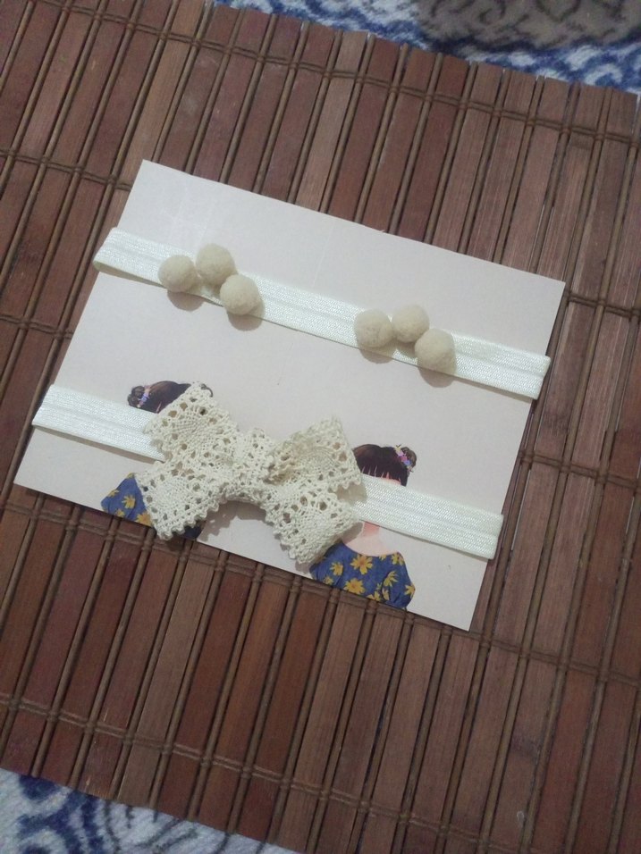 Beyaz Bohem Tarzı Fiyonk Detaylı Çocuk Saç Bantları - Görsel 2