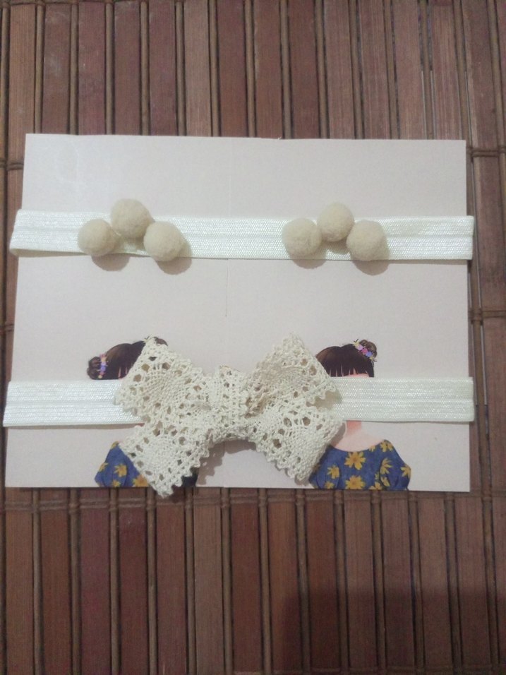 Beyaz Bohem Tarzı Fiyonk Detaylı Çocuk Saç Bantları - Görsel 3