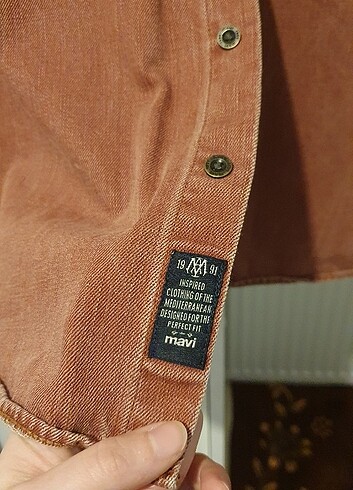 s Beden turuncu Renk Mavi denim wear, erkek gömlek