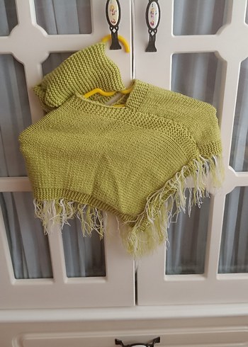 Kız Çocuk Bohem Triko Panço - Görsel 2