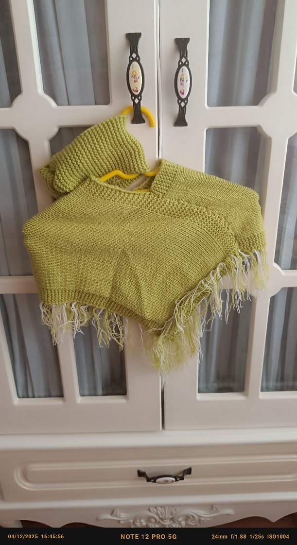 Kız Çocuk Bohem Triko Panço - Görsel 2