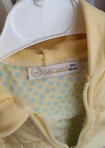 Kız Çocuk Sarı Nakışlı Fermuarlı Yelek - Görsel 2