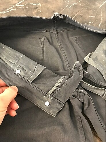 38 Beden gri Renk Massimo Dutti Kadın Jean Pantolon Gri 38