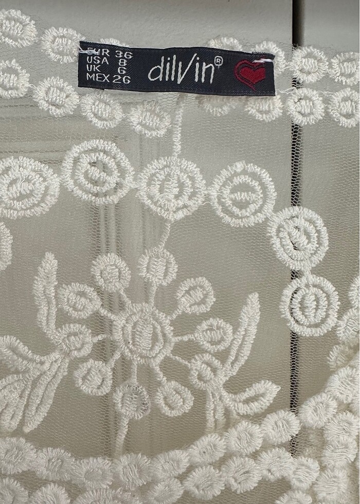 Uzun kollu dantel dokuma bluz - Görsel 2