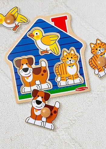 Melissa Doug ahşap Jumbo Knob Puzzle - Görsel 2