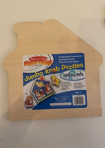 Melissa Doug ahşap Jumbo Knob Puzzle - Görsel 3